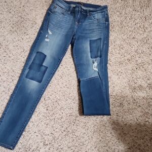 Dear John Blue Patched Skinny Jeans